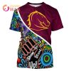 NRL Brisbane Broncos Custom Name Number Indigenous NAIDOC T-Shirt