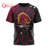 NRL Brisbane Broncos Custom Name Number MotoCross T-Shirt
