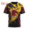 NRL Brisbane Broncos Custom Name Number MotoCross T-Shirt V2