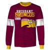NRL Brisbane Broncos Custom Name Number Retro Flag 1988 Jersey Sweatshirt