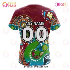 Alternative view of NRL Brisbane Broncos Custom Name Number Special Design NAIDOC T-Shirt