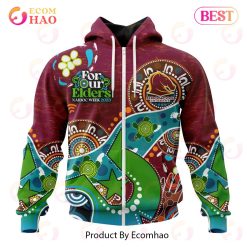 NRL Brisbane Broncos Custom Name Number Special Design NAIDOC Zip Up Hoodie