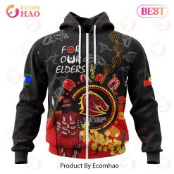 NRL Brisbane Broncos Custom Name Number Special Edition NAIDOC Zip Up Hoodie