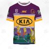 NRL Brisbane Broncos Custom Name Number x The Simpsons 2020 Halloween T-Shirt
