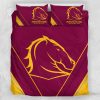 NRL Brisbane Broncos Maroon Gold Stripes Doona Cover