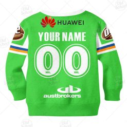 Alternative view of NRL Canberra Raiders Custom Name 2020 Home Jersey Kids Sweatshirt