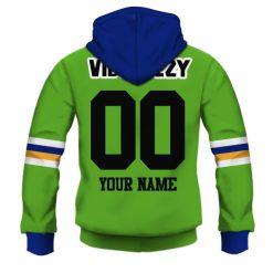 Alternative view of NRL Canberra Raiders Custom Name Number 1990 Vintage Retro Heritage Jersey Pullover Hoodie