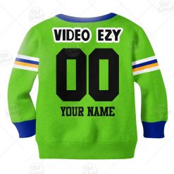 Alternative view of NRL Canberra Raiders Custom Name Number 1990 Vintage Retro Jersey Kids Sweatshirt