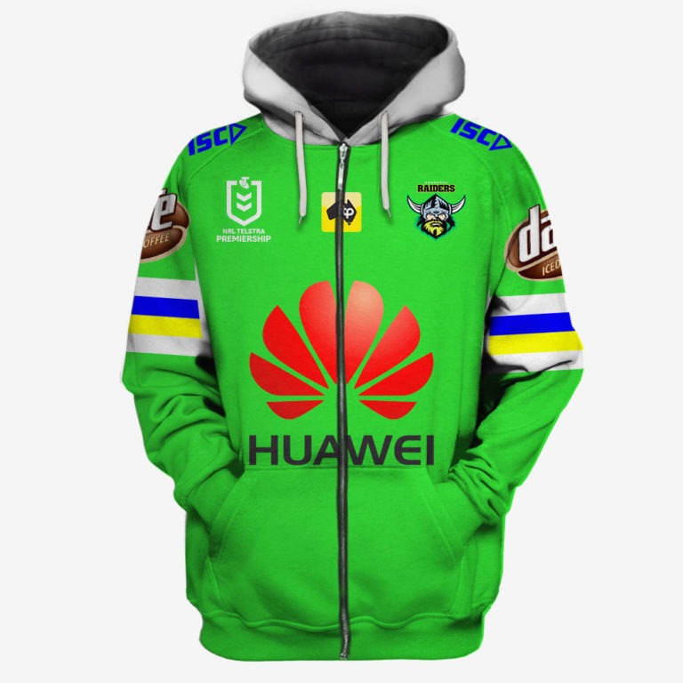 NRL Canberra Raiders Custom Name Number 2019 Limted Jersey Zip Up Hoodie
