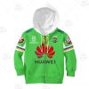 NRL Canberra Raiders Custom Name Number 2020 Home Jersey Kids Zip Up Hoodie
