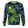 NRL Canberra Raiders Custom Name Number 2021 Fishing Sweatshirt