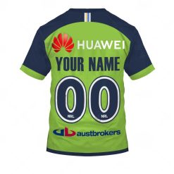 Alternative view of NRL Canberra Raiders Custom Name Number 2021 Home Jersey Kids T-Shirt