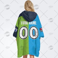 Alternative view of NRL Canberra Raiders Custom Name Number 2022 Hafl Jersey Fleece Oodie