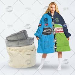 NRL Canberra Raiders Custom Name Number 2022 Hafl Jersey Fleece Oodie V2