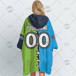 Alternative view of NRL Canberra Raiders Custom Name Number 2022 Hafl Jersey Fleece Oodie V2