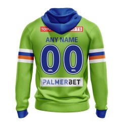 Alternative view of NRL Canberra Raiders Custom Name Number 2023 Home Jersey Pullover Hoodie