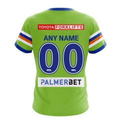 Alternative view of NRL Canberra Raiders Custom Name Number 2023 Home Jersey T-Shirt