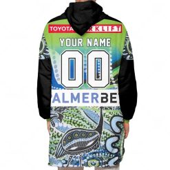 Alternative view of NRL Canberra Raiders Custom Name Number 2023 Indigenous Jersey Fleece Oodie
