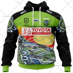 NRL Canberra Raiders Custom Name Number 2023 Indigenous Jersey Pullover Hoodie