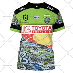 NRL Canberra Raiders Custom Name Number 2023 Indigenous Jersey T-Shirt