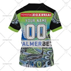 Alternative view of NRL Canberra Raiders Custom Name Number 2023 Indigenous Jersey T-Shirt