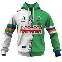 Alternative view of NRL Canberra Raiders Custom Name Number 2023 Mix Jersey V2 Pullover Hoodie