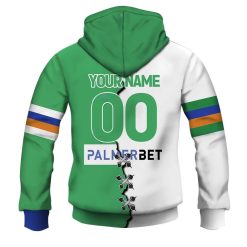 Alternative view of NRL Canberra Raiders Custom Name Number 2023 Mix Jersey V2 Zip Up Hoodie