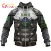 NRL Canberra Raiders Custom Name Number Armor Zip Up Hoodie