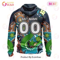 Alternative view of NRL Canberra Raiders Custom Name Number Special Design NAIDOC Zip Up Hoodie
