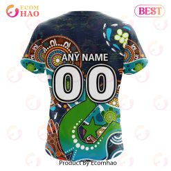 Alternative view of NRL Canberra Raiders Custom Name Number Special Design NAIDOC T-Shirt