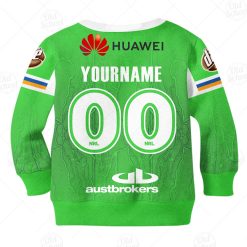 Alternative view of NRL Canberra Raiders Custom Name Number The Simpsons 2020 Halloween Jersey Kids Sweatshirt