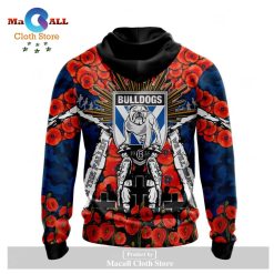 Alternative view of NRL Canterbury-Bankstown Bulldogs 2023 ANZAC Day Jersey Zip Up Hoodie