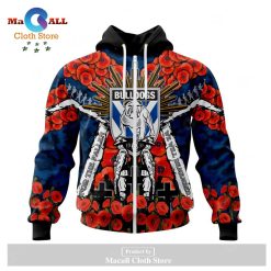 NRL Canterbury-Bankstown Bulldogs 2023 ANZAC Day Jersey Zip Up Hoodie