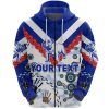 NRL Canterbury-Bankstown Bulldogs Custom Name ANZAC Day Indigenous Zip Up Hoodie
