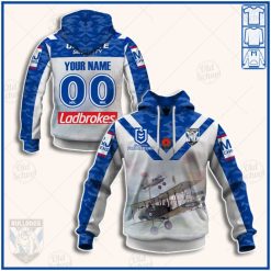 NRL Canterbury-Bankstown Bulldogs Custom Name Number 2020 ANZAC Day Jersey Pullover Hoodie