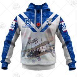Alternative view of NRL Canterbury-Bankstown Bulldogs Custom Name Number 2020 ANZAC Day Jersey Pullover Hoodie