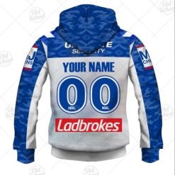 Alternative view of NRL Canterbury-Bankstown Bulldogs Custom Name Number 2020 ANZAC Day Jersey Zip Up Hoodie
