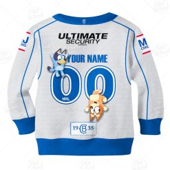 NRL Canterbury-Bankstown Bulldogs Custom Name Number 2020 x Bluey Jersey Kids Sweatshirt - Image 2