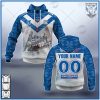 NRL Canterbury-Bankstown Bulldogs Custom Name Number 2021 ANZAC Jersey Pullover Hoodie
