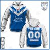 NRL Canterbury-Bankstown Bulldogs Custom Name Number 2021 Away Jersey Pullover Hoodie