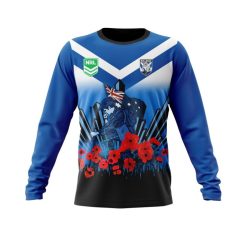 NRL Canterbury-Bankstown Bulldogs Custom Name Number 2022 ANZAC Day Jersey Sweatshirt