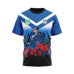NRL Canterbury-Bankstown Bulldogs Custom Name Number 2022 ANZAC Day Jersey T-Shirt