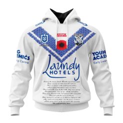 NRL Canterbury-Bankstown Bulldogs Custom Name Number 2023 ANZAC Day Jersey Pullover Hoodie