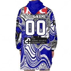 Alternative view of NRL Canterbury-Bankstown Bulldogs Custom Name Number 2023 Indigenous Jersey Fleece Oodie