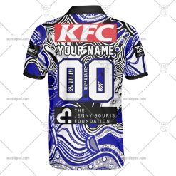 Alternative view of NRL Canterbury-Bankstown Bulldogs Custom Name Number 2023 Indigenous Jersey Polo Shirt