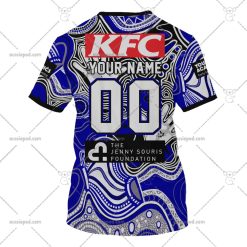 Alternative view of NRL Canterbury-Bankstown Bulldogs Custom Name Number 2023 Indigenous Jersey T-Shirt