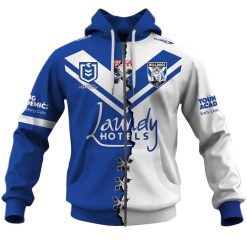 NRL Canterbury-Bankstown Bulldogs Custom Name Number 2023 Mix Jersey V2 Zip Up Hoodie