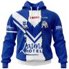 NRL Canterbury-Bankstown Bulldogs Custom Name Number 2023 Mix Jersey Zip Up Hoodie