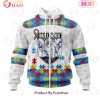 NRL Canterbury-Bankstown Bulldogs Custom Name Number Autism Awareness Zip Up Hoodie