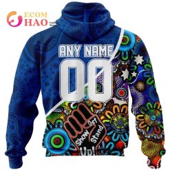 Alternative view of NRL Canterbury-Bankstown Bulldogs Custom Name Number Indigenous NAIDOC Week Zip Up Hoodie